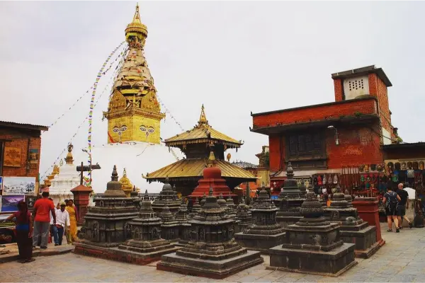 Nepal Kathmandu mountains and temples